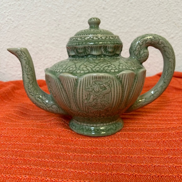 thai celadon Other - Artisan Green Ceramic Teapot